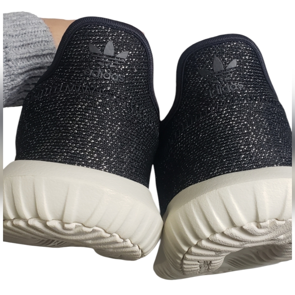 NWT Adidas Tubular Shadow Knit Black Glitter Sneakers Size 8 Athletic - Picture 14 of 14